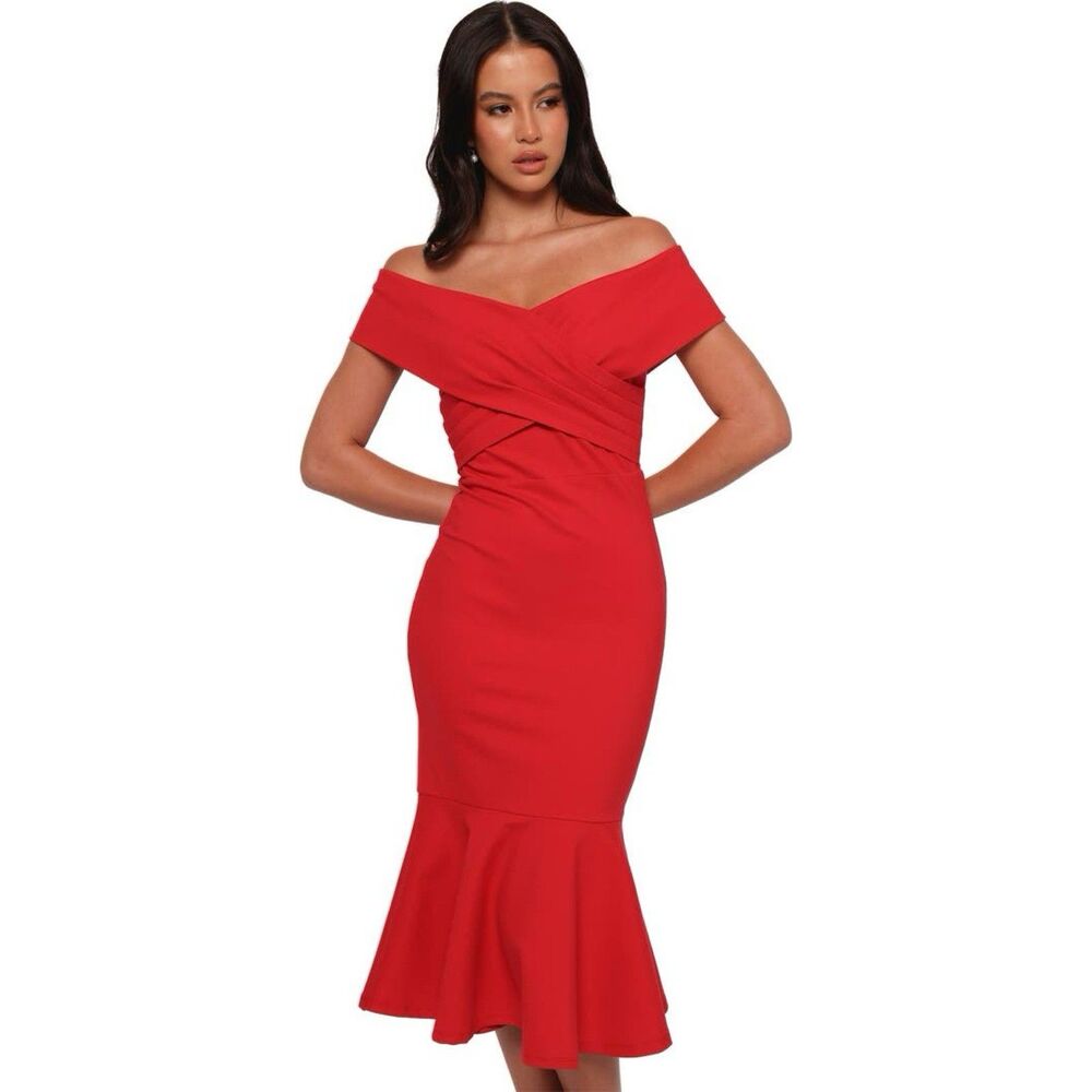PETAL & PUP DAILENE OFF THE SHOULDER DRESS IN STORES $99 SZ XS